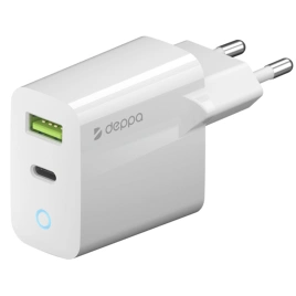 Сетевое зарядное устройство Deppa 20W USB-A/USB-C 11398 White
