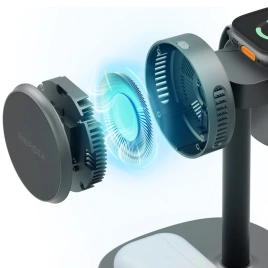 Беспроводное зарядное устройство EnergEA MagArctic Stand (4 в 1) Gunmetal (MAG-ARCSTD65-GUN)