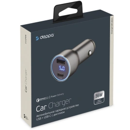 Автомобильное зарядное устройство Deppa 36W USB-A/USB-C 11294 Graphite