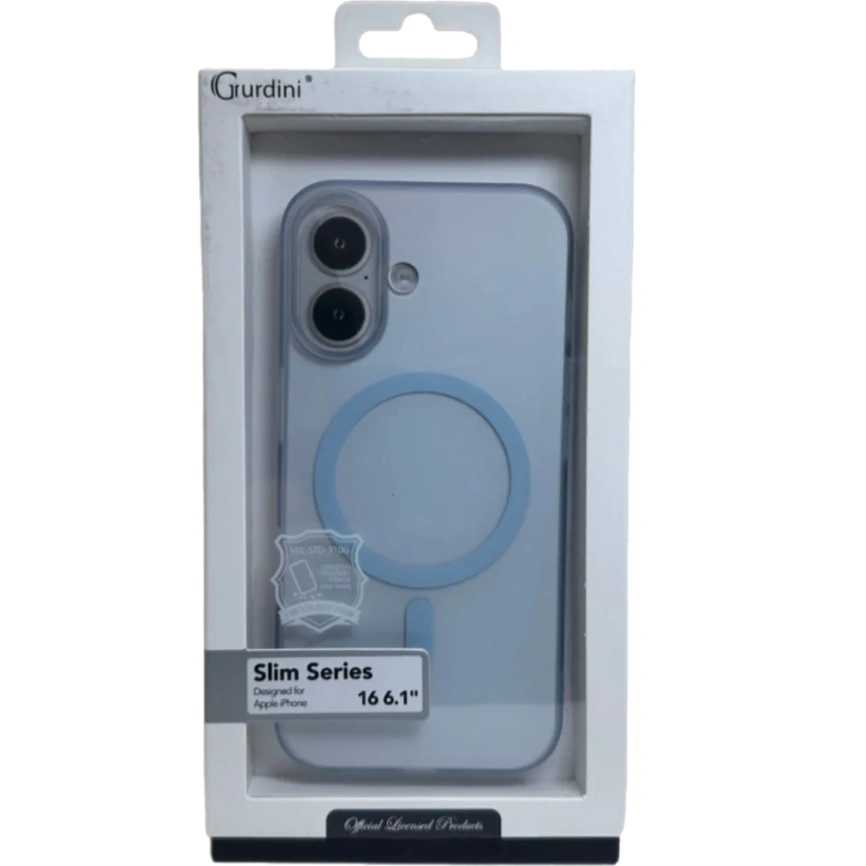 Чехол Gurdini Slim Series with MagSafe для iPhone 16 Blue фото 2