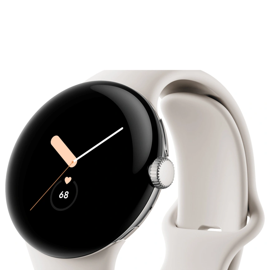 Смарт-часы Google Pixel Watch LTE Polished Silver case/Chalk Active band фото 4