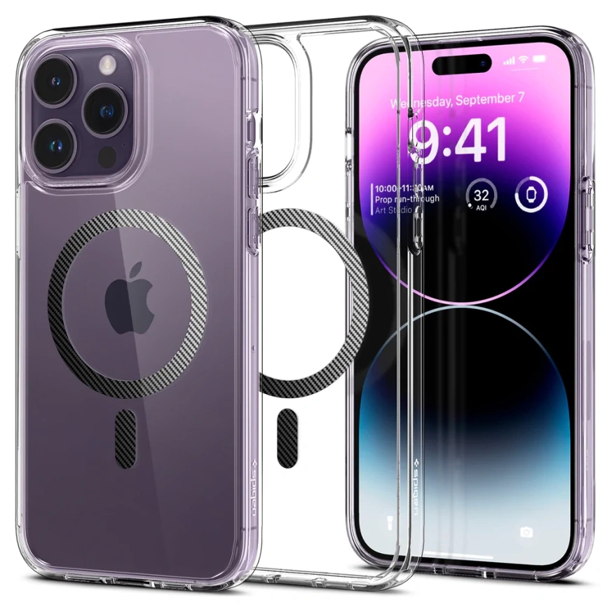 Чехол Spigen Ultra Hybrid MagFit для iPhone 14 Pro Max (ACS04827) Carbon Fiber фото 1